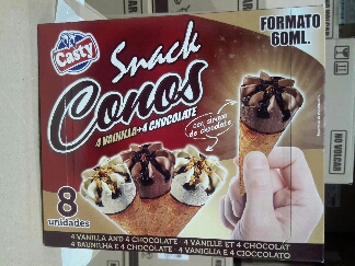CONO SNACK VAINILLA/CHOCO "CASTY" 5X8UND