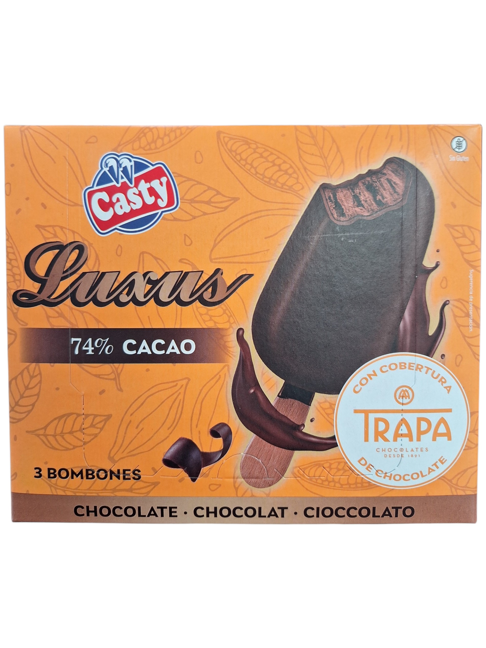 LUXUS 74% CACAO TRAPA CASTY 8X3UND