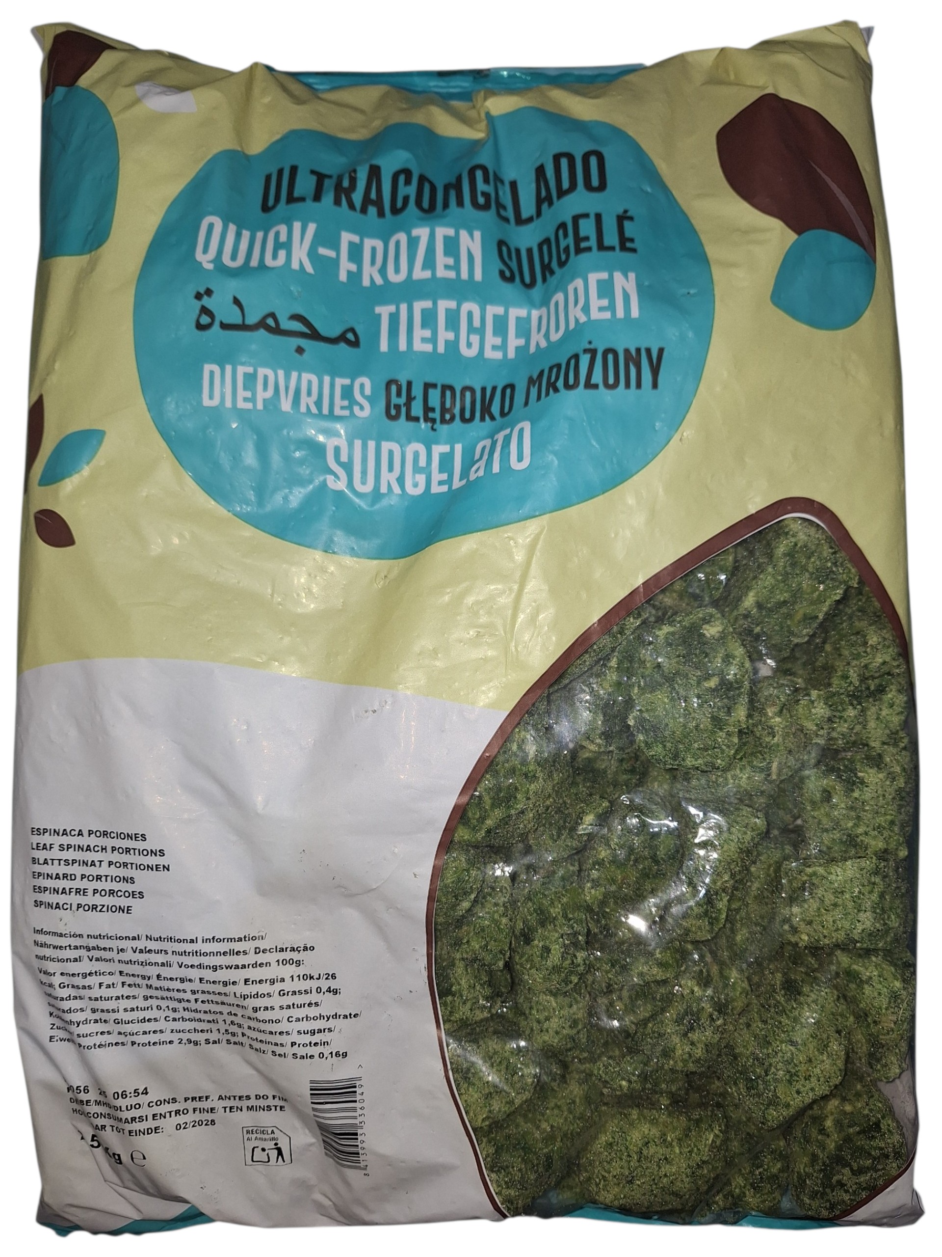 ESPINACA PORCION "GEN" JV 4X2.5KG