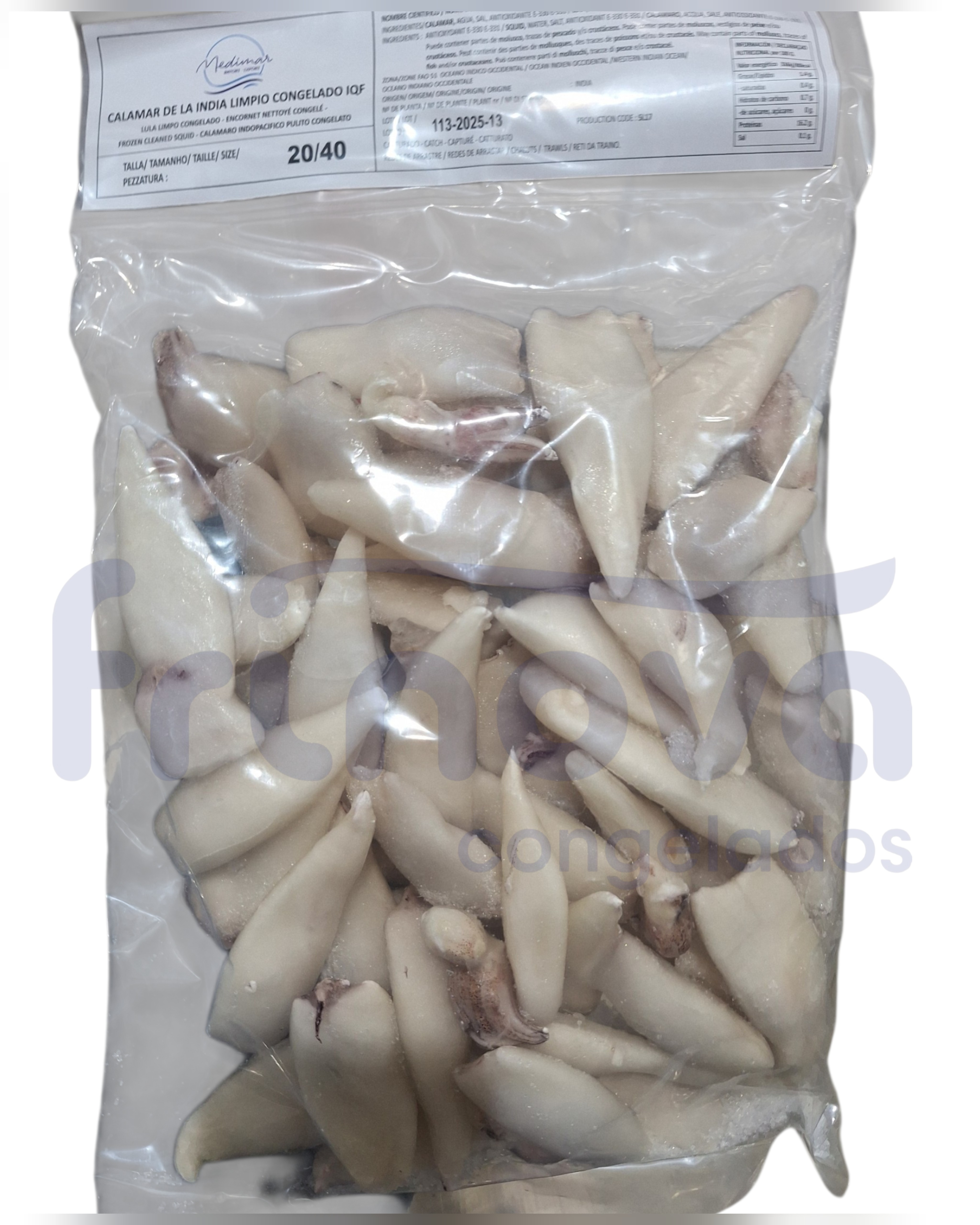 CALAMAR LIMPIO BOLSA 20/40 "MEDIMAR"10X1KG