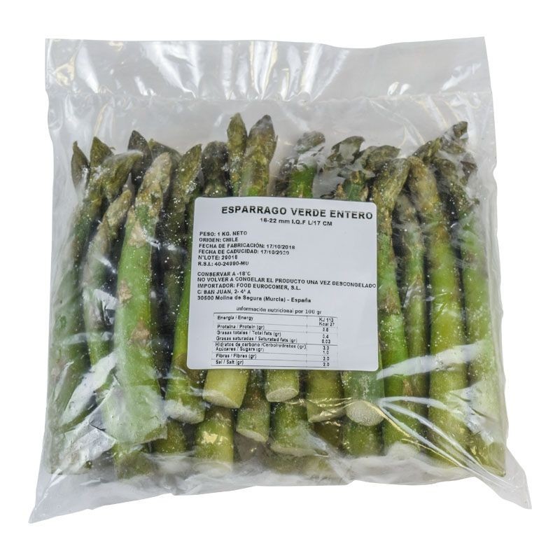 ESPARRAGO VERDE ENTERO 16/22 "PCS" 5X1KG
