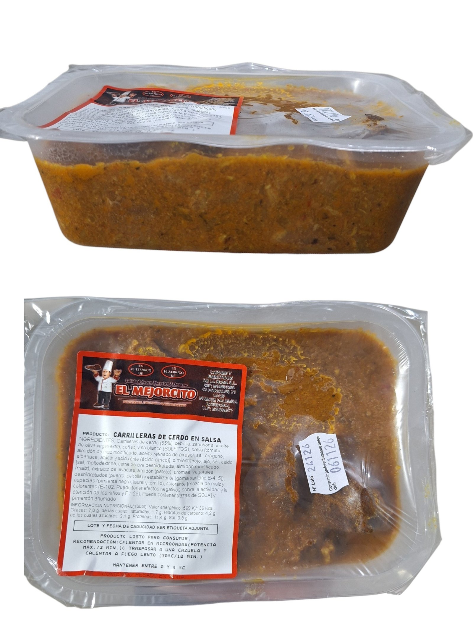 CARRILLERA DE CERDO EN SALSA FRESH 600GR APRX