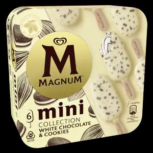 FRIGO MAGNUM MINI WHI/CHO COOKIES 6X6UND