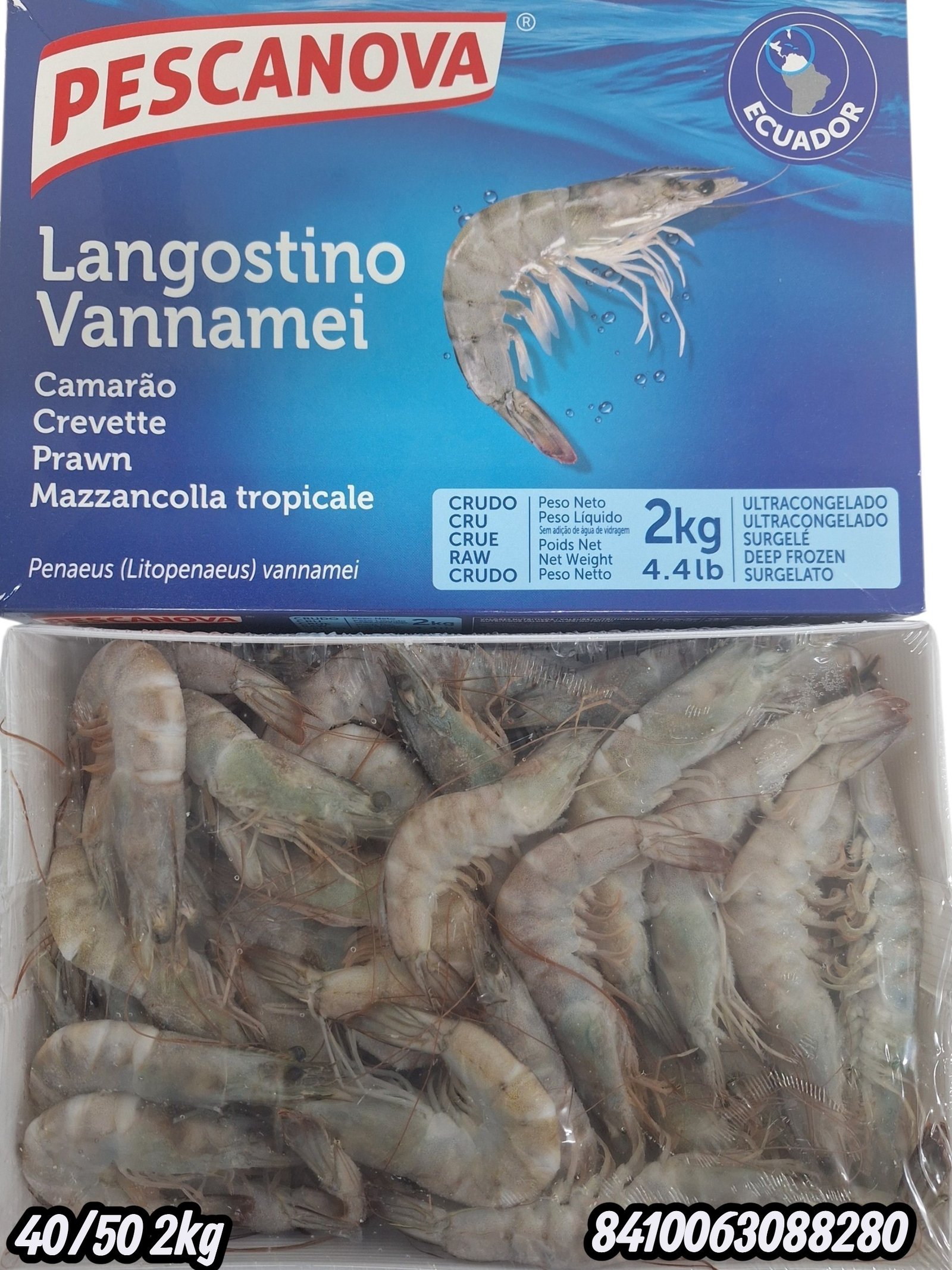 LANGOSTINO VANN. CRUDO  PESCANOVA 40/50 6X2KG