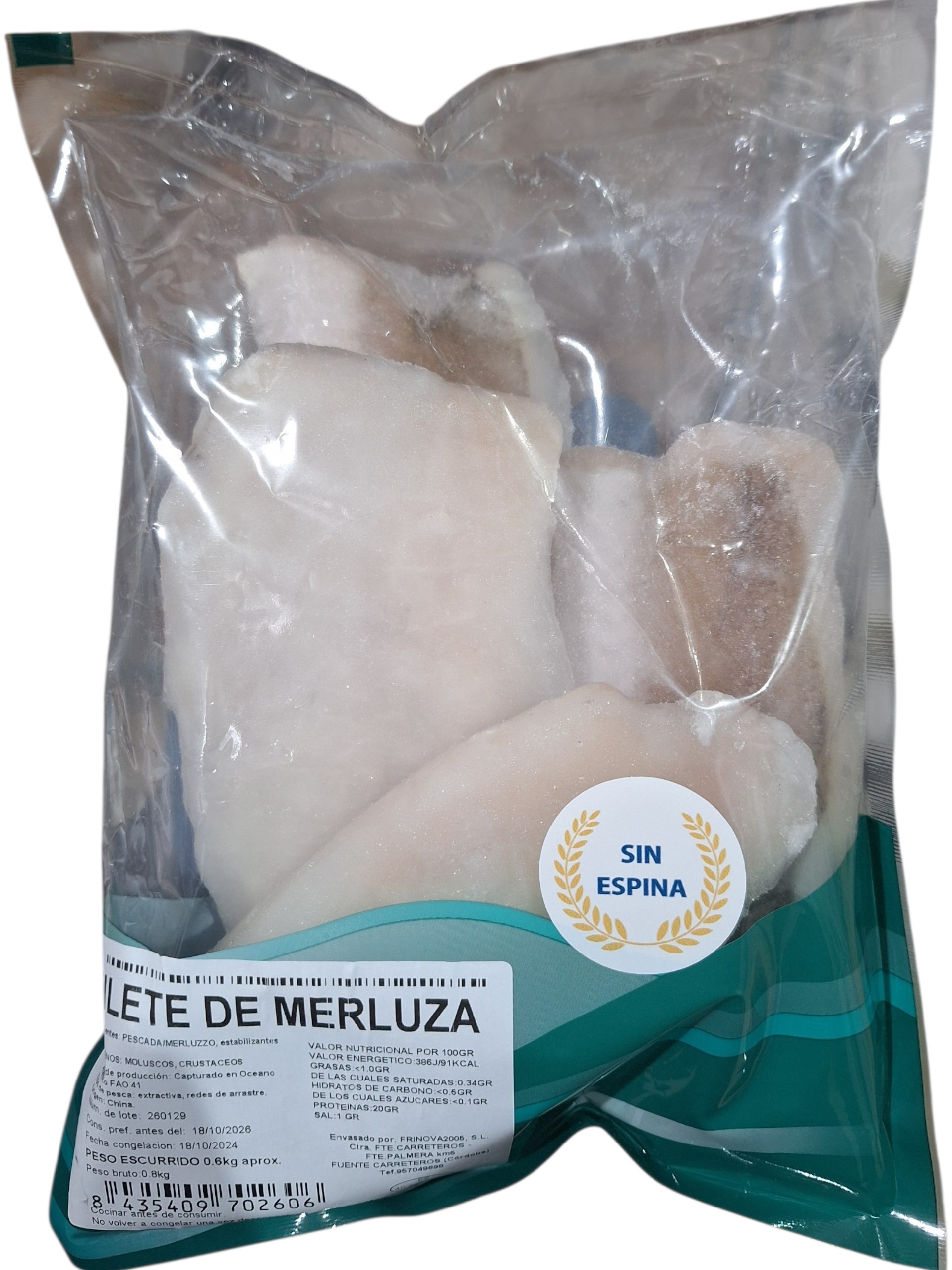 FILETE MERLUZA S/ESP "PNG" 6X800